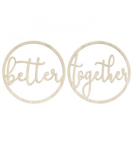Better Together Wedding Chair Signs Wooden Hoops