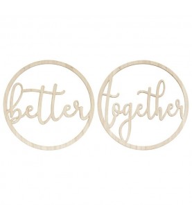 Better Together Wedding Chair Signs Wooden Hoops