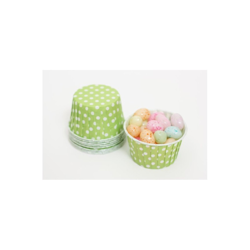 25 Lime Polka Dots Candy Cups