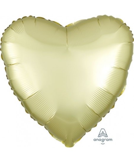 Pastel Yellow Heart Satin Luxe Foil Balloon