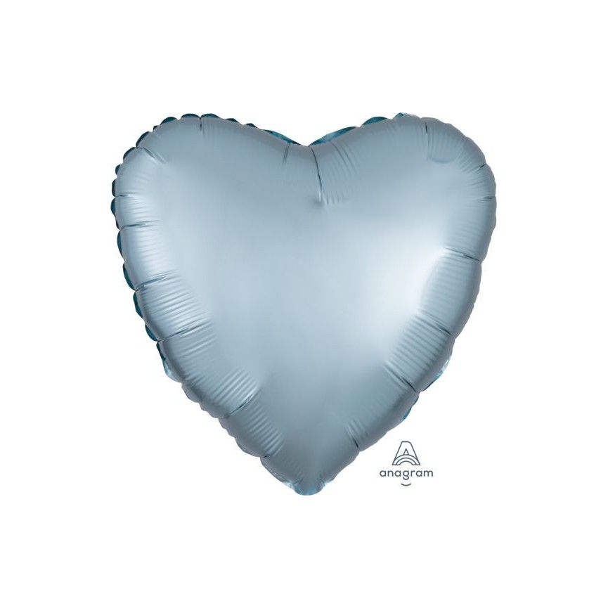 Ballon Aluminium Satin Luxe Coeur Bleu Pastel