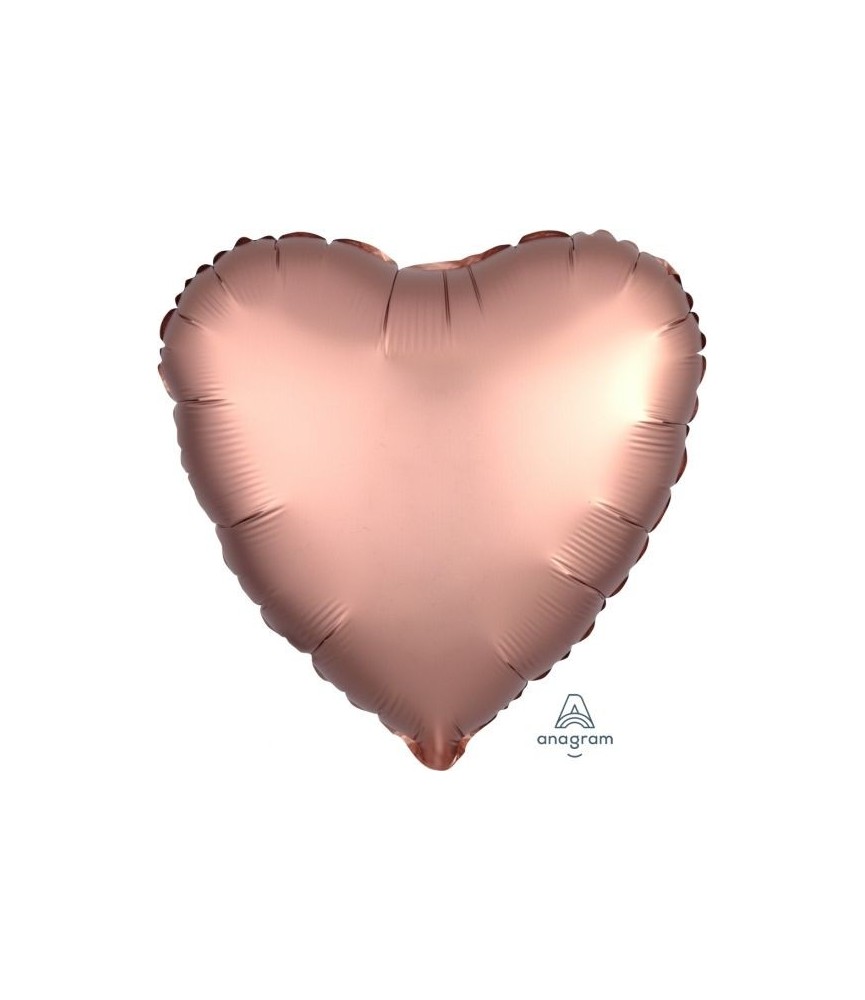 Copper Rose Gold Heart Satin Luxe Foil Balloon