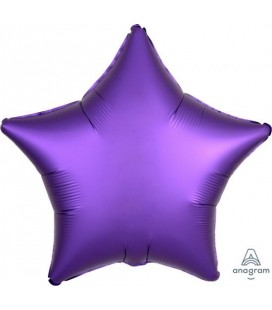 Purple Royal Star Satin Luxe Foil Balloon
