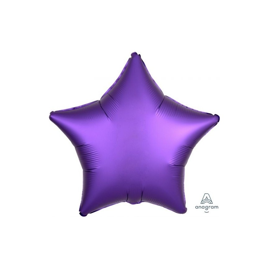 Ballon Aluminium Satin Luxe Etoile Violet Royal