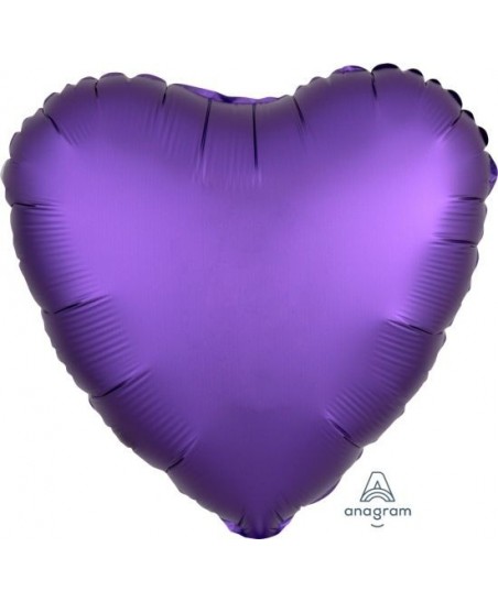 Ballon Aluminium Satin Luxe Coeur Violet Royal