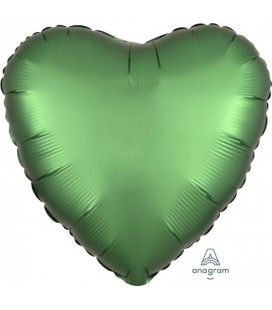 Heart Emerald Green Satin Luxe Foil Balloon
