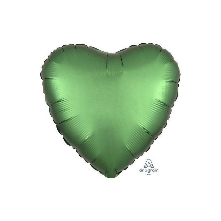 Ballon Aluminium Satin Luxe Coeur Vert Emeraude