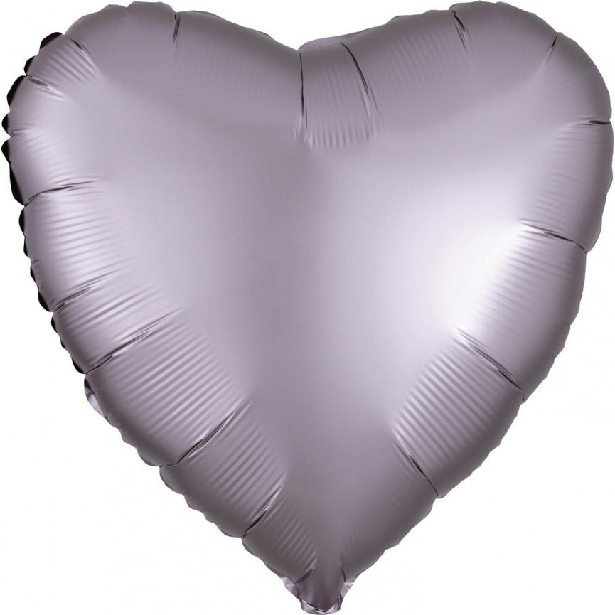 Greige Heart Satin Luxe Foil Balloon