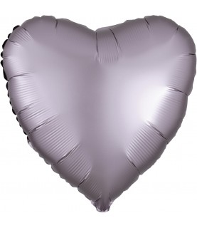 Greige Heart Satin Luxe Foil Balloon