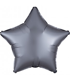Graphitgrauer Stern-Luxus-Satin-Folienluftballon