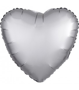 Platinum Heart Satin Luxe Foil Balloon