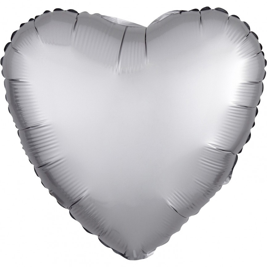 Platinum Heart Satin Luxe Foil Balloon