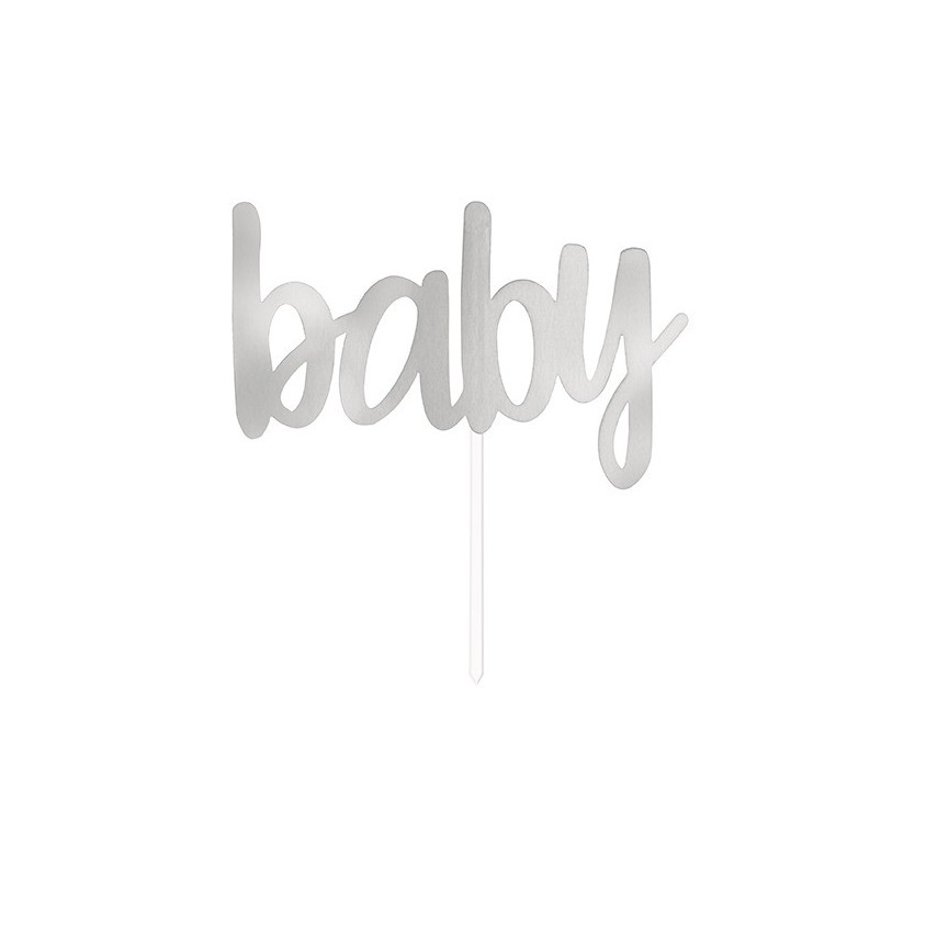 Silver Baby Cake Topper