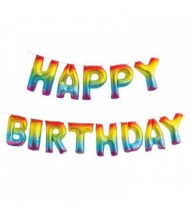 Rainbow Happy Birthday Folienluftballons
