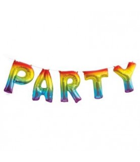 Rainbow Party Mylar Balloon