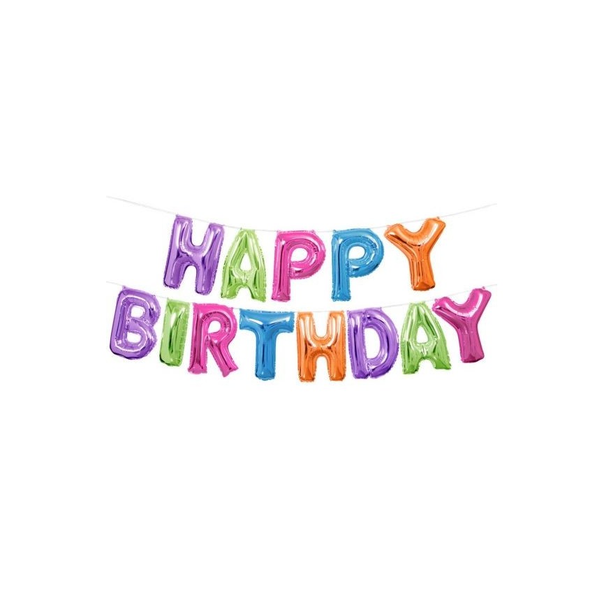 Multi Happy Birthday Letters Mylar Balloons