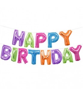Ballons Aluminium Lettres Happy Birthday Multi