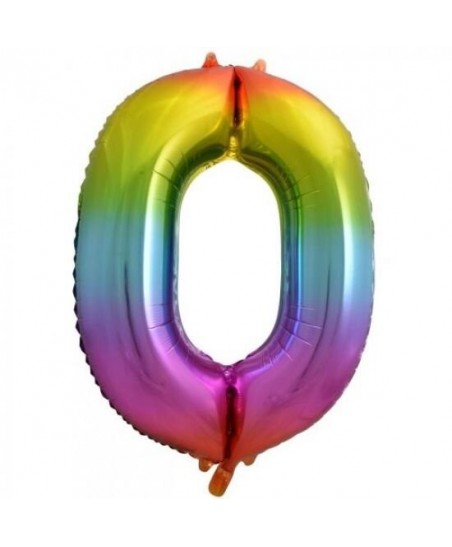 Rainbow Mylar Ballon Number 0
