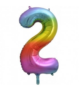Regenbogen Folienballon Nummer 2