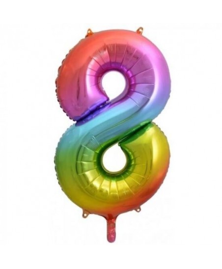 Rainbow Foil Ballon Number 8