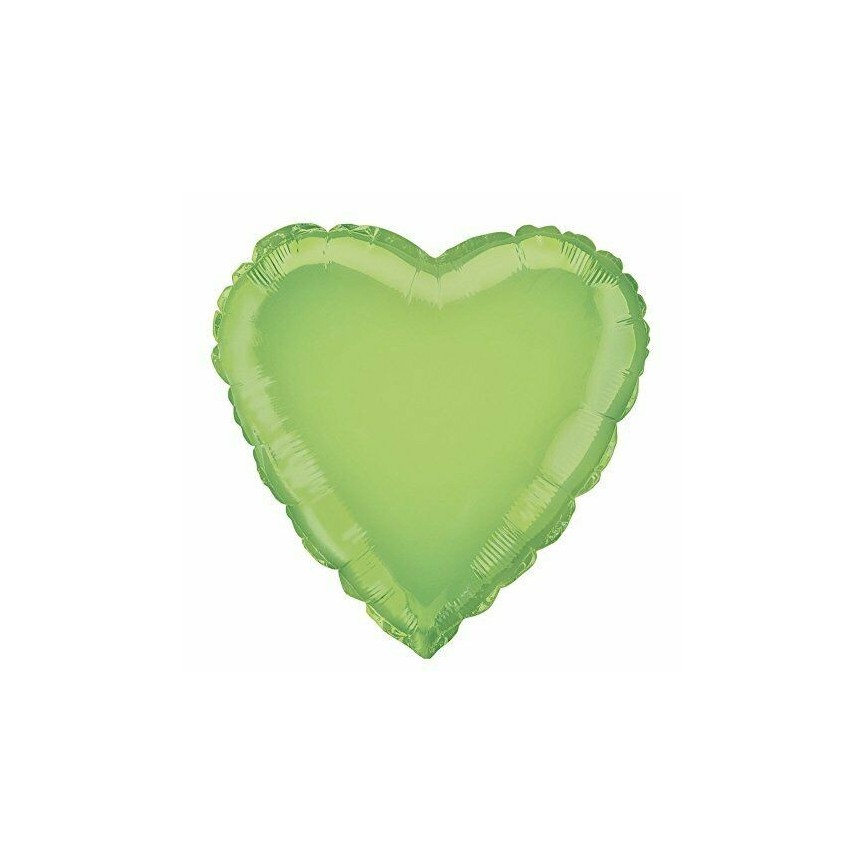 Lime Heart Mylar Balloon