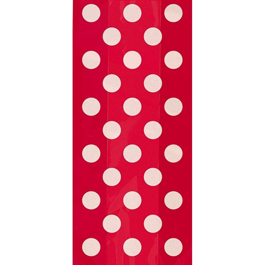 20 Red Polka Dots Cello Bags