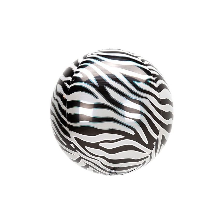 Sphärischer Orbz Folienluftballon Zebra