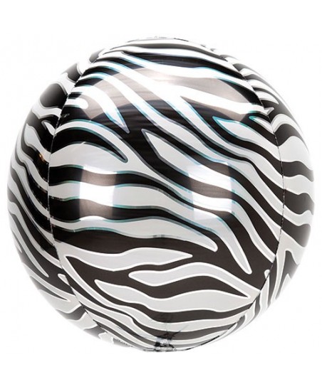 Zebra Sphere Orbz Foil Balloon