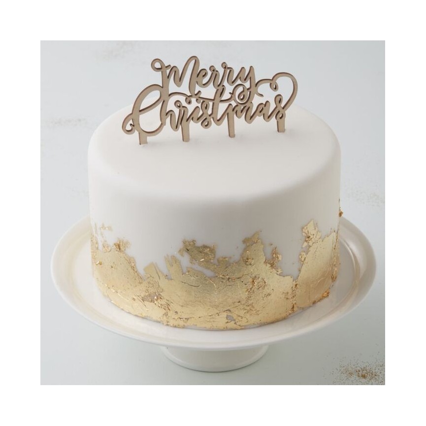 Cake Topper en Bois Merry Christmas Cake Topper en Bois Merry Christmas