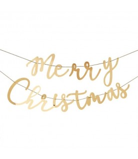 Gold Merry Christmas Bunting