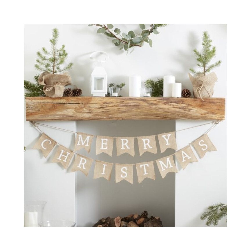 Hessian Burlap Merry Christmas Bunting