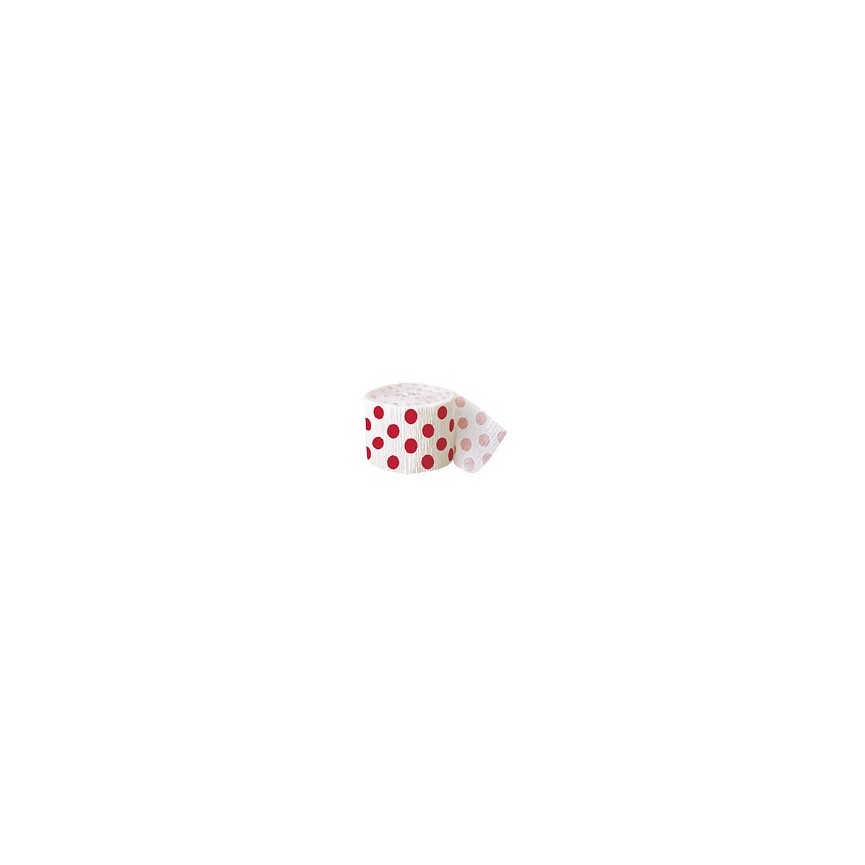 Red Polka Dots Crepe Streamer