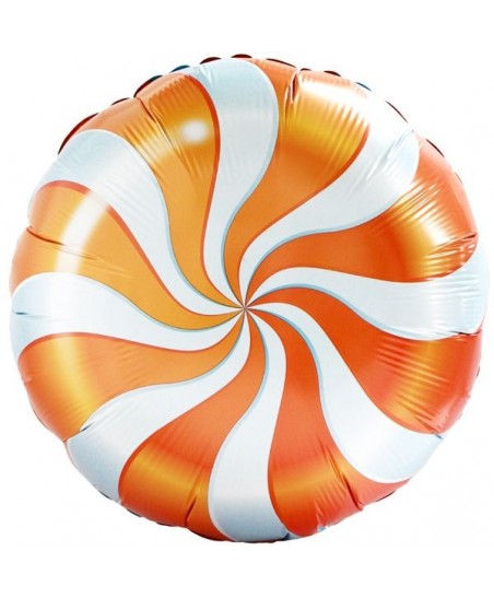 Ballon Aluminium Candy Cane Swirl Orange