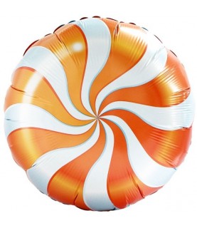 Candy Cane Swirl Orange Foil Balloon