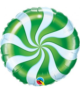 Candy Cane Swirl Green Folienluftballon