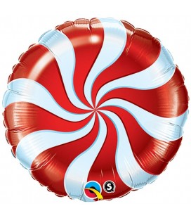 Candy Cane Swirl Red Foil Balloon