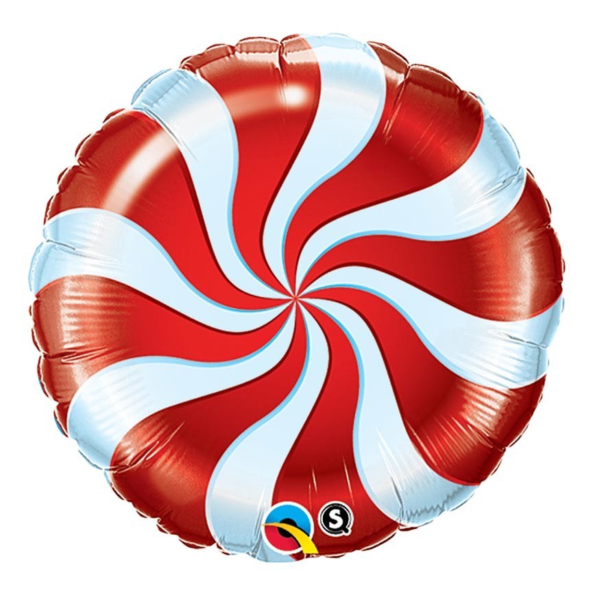 Candy Cane Swirl Red Folienluftballon