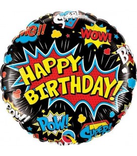 Super Hero Birthday Folienluftballon Happy Birthday