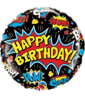Super Hero Birthday Mylar Balloon