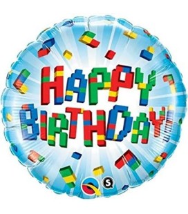 Happy Birthday Blocks Folienluftballon