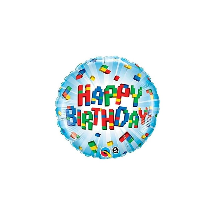 Ballon Mylar Happy Birthday Blocks