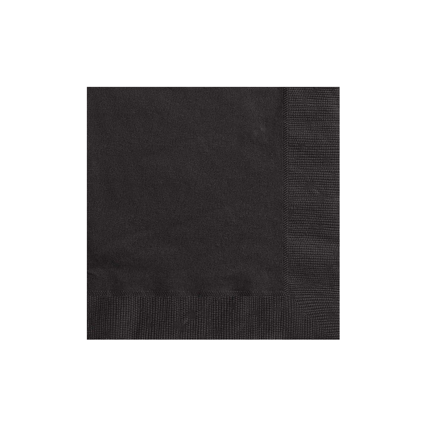 20 Black Lunch Napkins