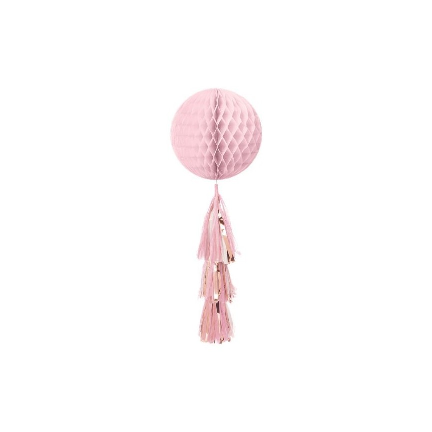 Boule Alvéolée Rose avec Tassels