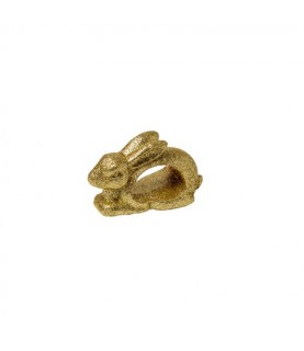 2 Gold Glitter Bunny Napkin Rings