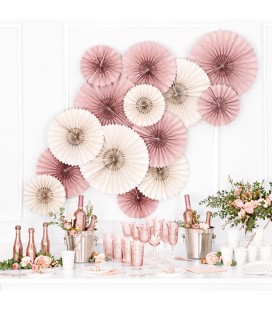 3 Dusty Rose Paper Rosettes