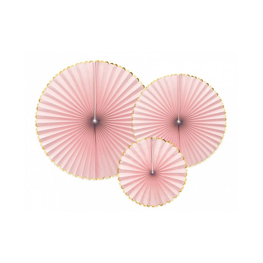 3 Yummy Pink Paper Rosettes
