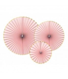 3 Yummy Pink Paper Rosettes