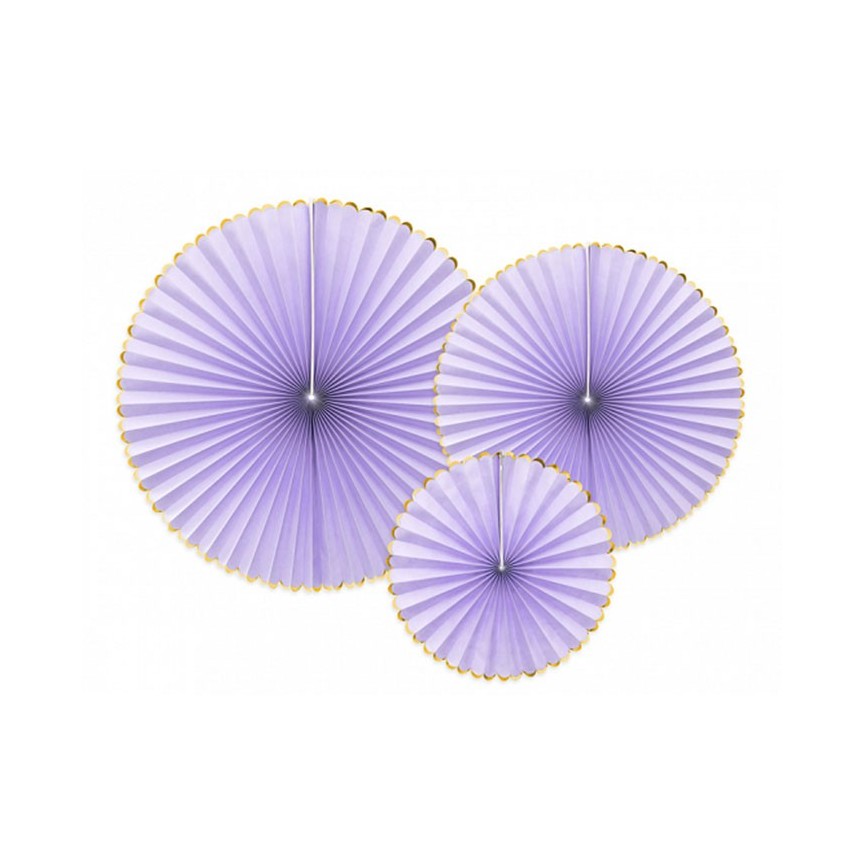 3 Yummy Lilac Paper Rosettes