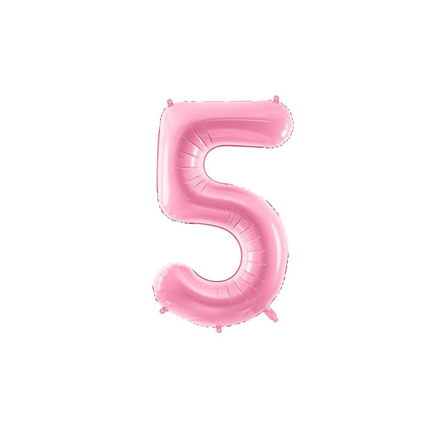 Pastel Pink Mylar Ballon Number 5