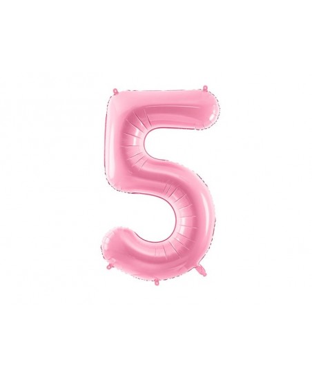 Pastel Pink Mylar Ballon Number 5